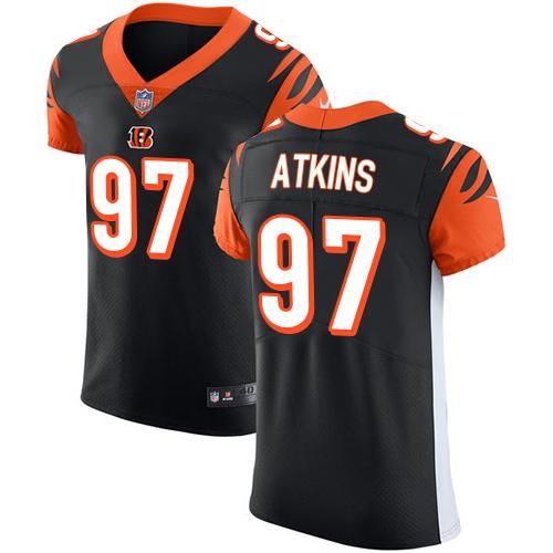 Nike Bengals #97 Geno Atkins Black Team Color Men's Stitched NFL Vapor Untouchable Elite Jersey - Click Image to Close
